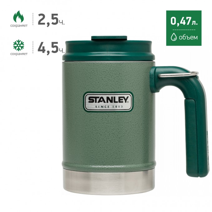 Термокружка STANLEY CLASSIC 0,47L зеленый 10-01693-003 Термокружка STANLEY CLASSIC 0,47L зеленый 10-01693-003